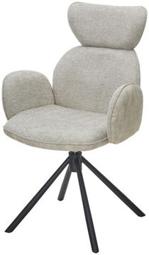 Стул VARDY 360 град.поворот. Brego-31 Бежевый, ткань/ 7525-01 Бежевый, велюр/Черный
