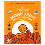 SweetLeaf Stevia, Органический подсластитель в гранулах с фруктами монаха, 40 пакетиков по 0,8 г (0,28 унции)