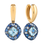 Серьги с Аквамарином и Сапфирами, E0074-0/58