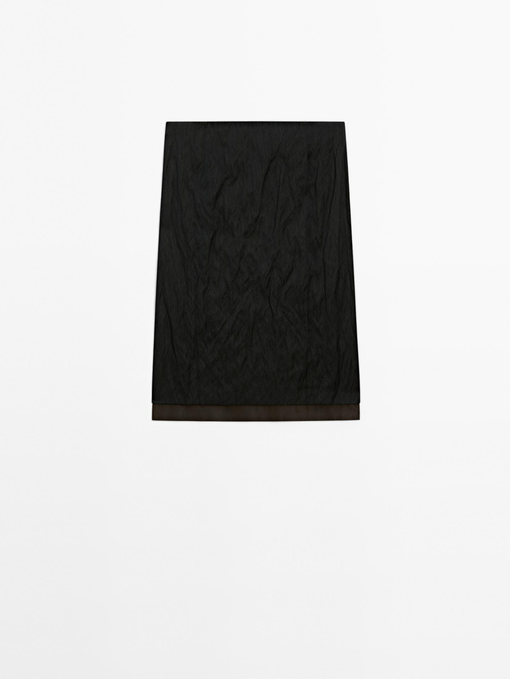 Massimo Dutti Двухслойная юбка из рельефной ткани, черный