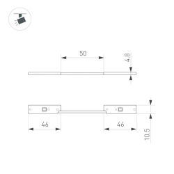 Коннектор гибкий MAG-MICROCOSM-CON-FLEX-LONG-POWER (BK) (Arlight, IP20 Пластик) 043053
