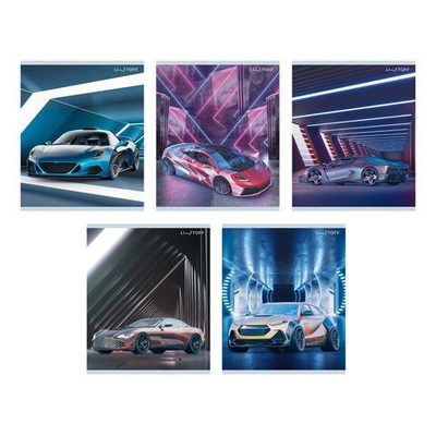 Тетрадь А5 48л клетка "Спортивные авто" (Эксмо) микс цветов (комплект 3 шт)