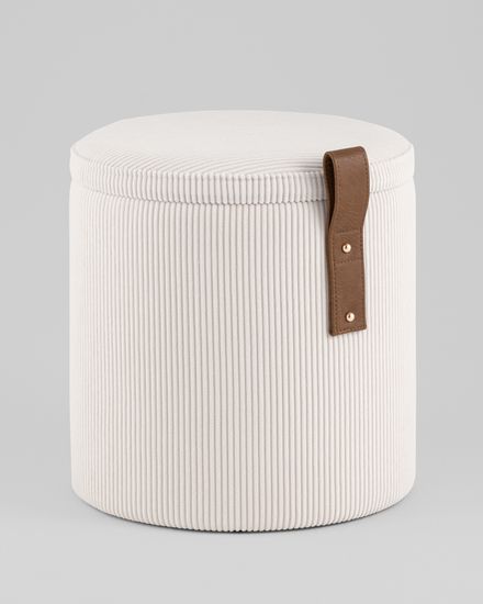 Пуф Руни XS с ящиком вельвет белый