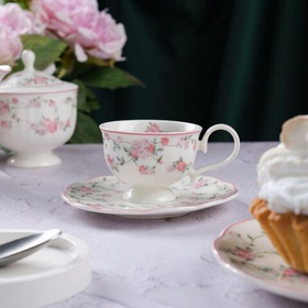 Кофейная пара 100 мл,фарфор "NOBLE" серия "Retro Ritz-La Vie En Rose"