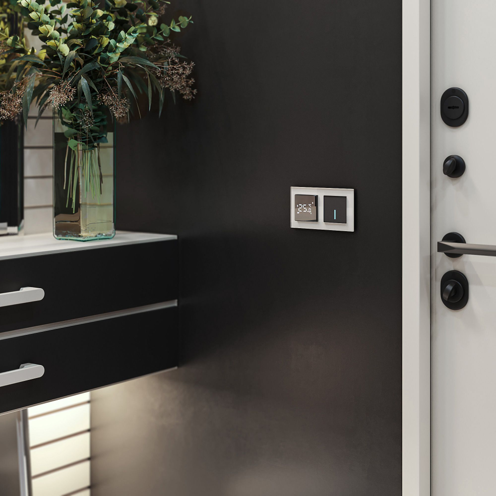 Умный сенсорный терморегулятор для теплого пола (черный)