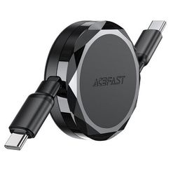 Кабель AceFast C13-03 USB-C - USB-C 60W Retractable Charging Data Cable 0.8 м (AF-C13-03-BK) Black