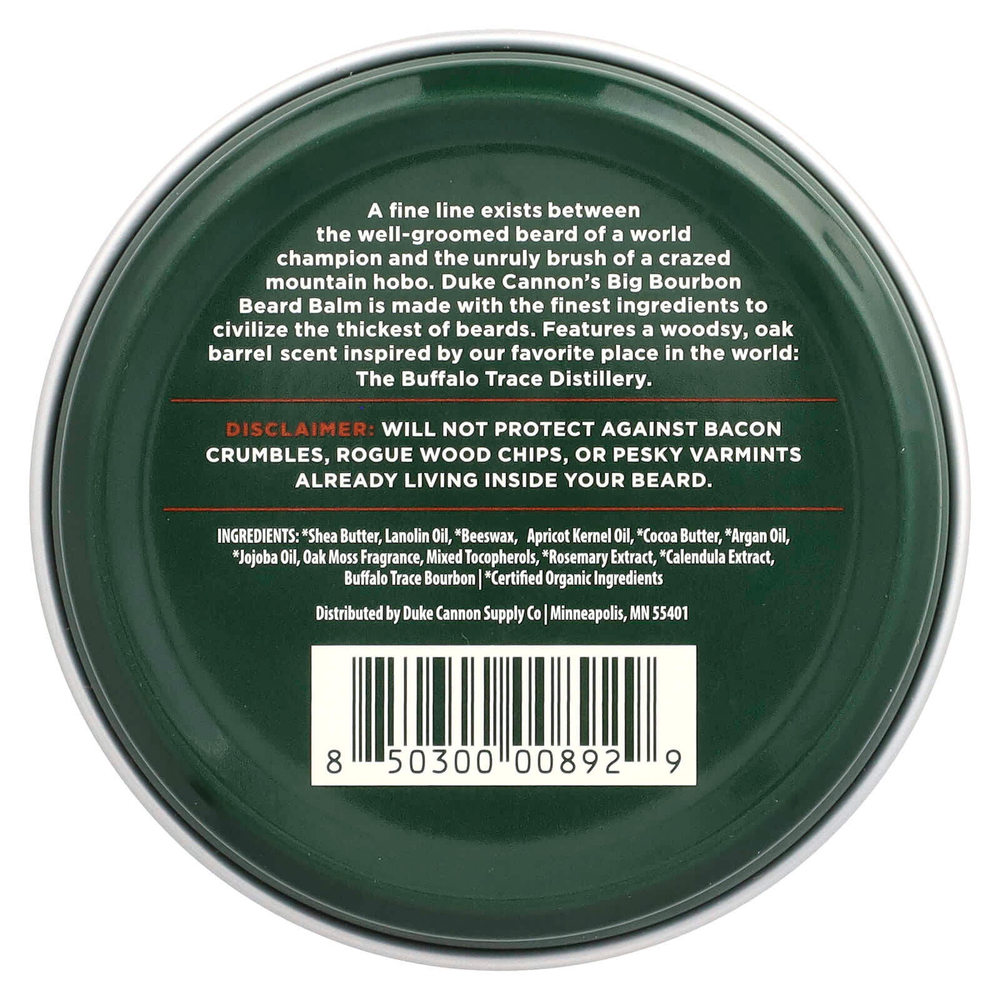 Duke Cannon Supply Co., Бурбонский бальзам для бороды, дубовая бочка, 48 г (1,6 унции)