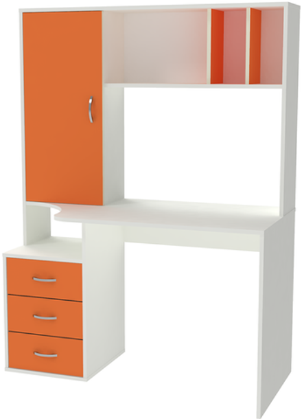 Стол компьютерный КарИВи Сокол Белый  Оранжевый