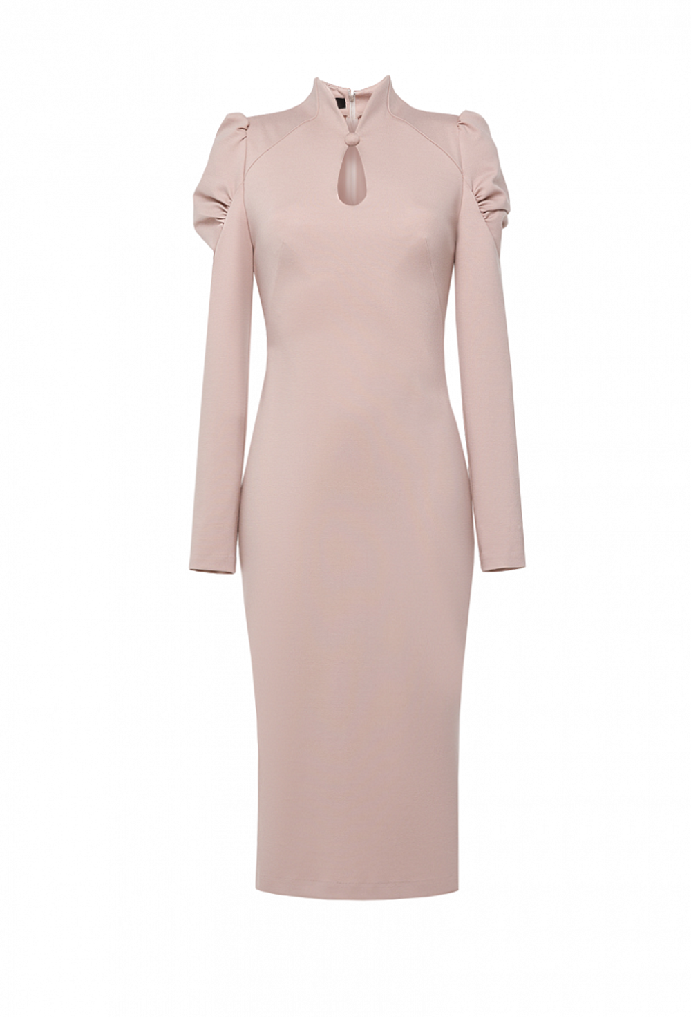 Трикотажное платье-футляр бежевое 01-02-21 FW