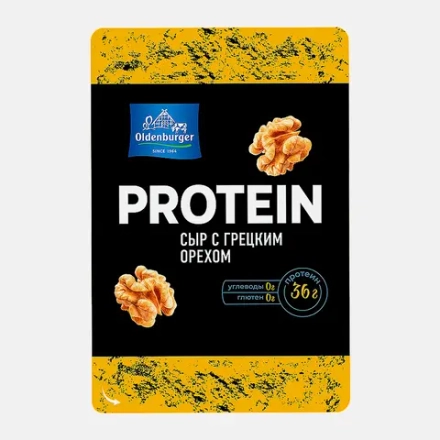 Сыр протеиновый Oldenburger ломтики с грецким орехом 30% 125г