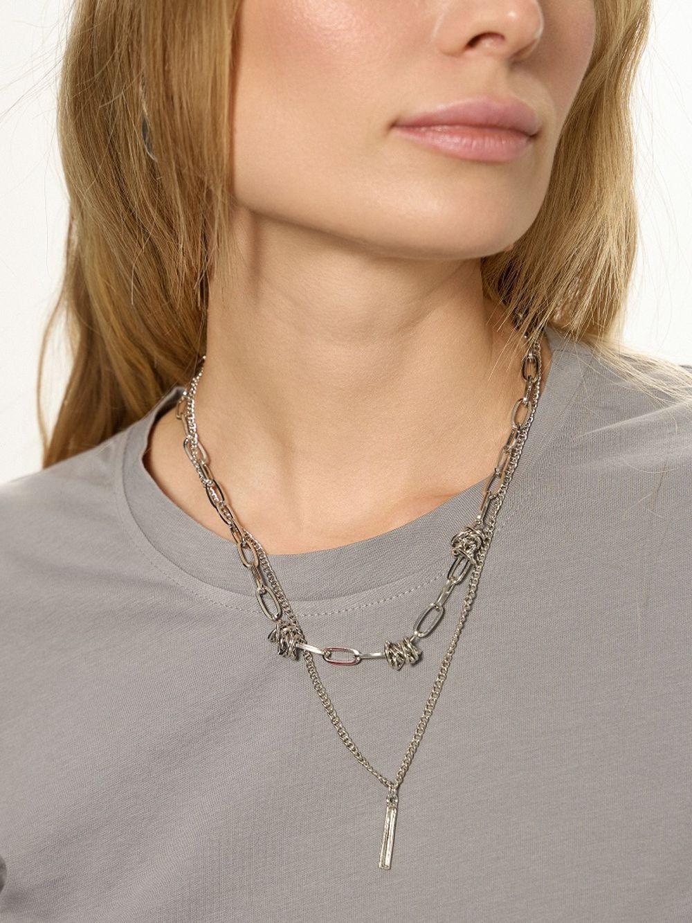 Футболка прямая светло-серая