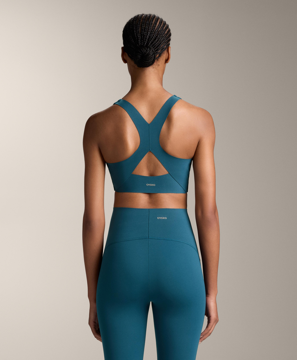 OYSHO Спортивный бюстгальтер, сине-зеленый