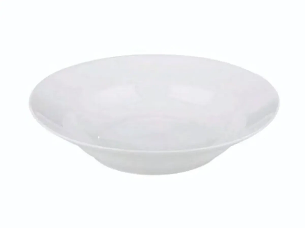 Тарелка фарфоровая суповая 20см 500мл белая