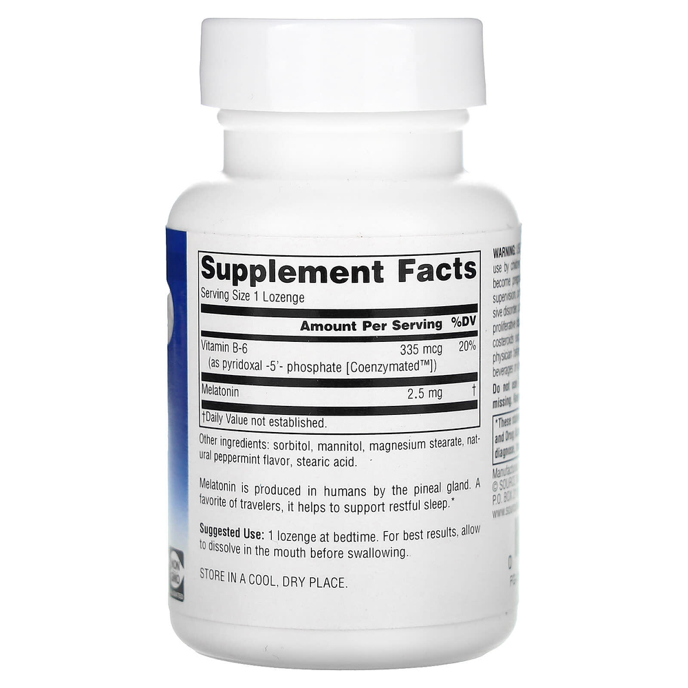 Source Naturals, Sleep Science, мелатонин, 2,5 мг, 60 леденцов