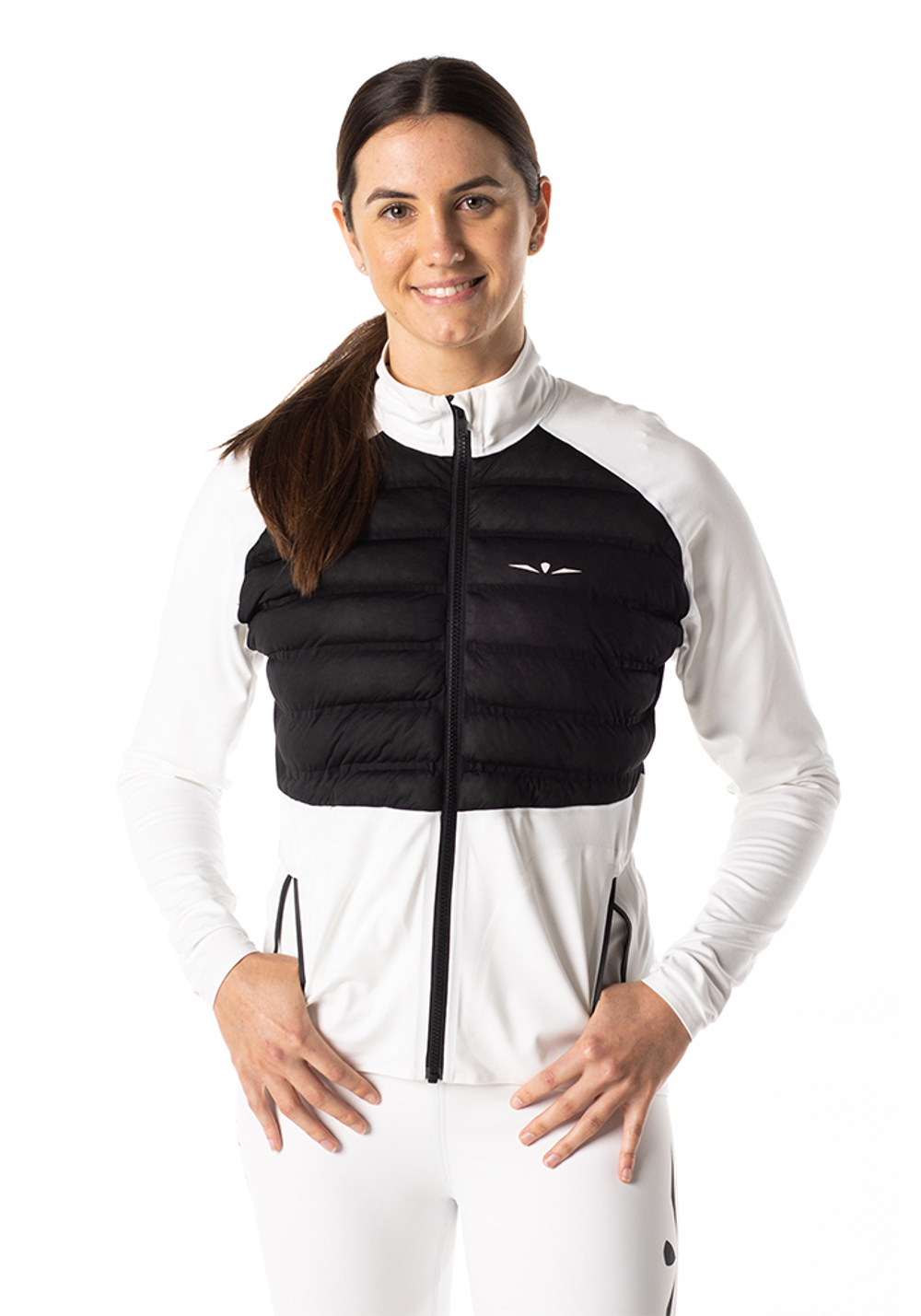 ЛОНГСЛИВ С ПУХОВОЙ ВСТАВКОЙ ЖЕНСКИЙ LONG SLEEVE DOWN PUFFER | WHITE