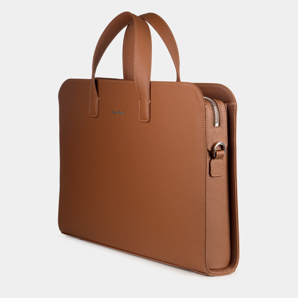 Cумка для ноутбука и документов Honore из кожи теленка, цвета карамель
