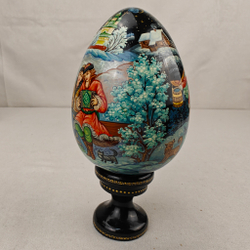 Яйцо сувенирное "Зимний вечер" (ручная роспись Палех)