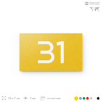 Табличка с номером 31 на дверь квартиры, для офиса, кабинета, аудитории, склада, желтая 120х70 мм, Айдентика Технолоджи