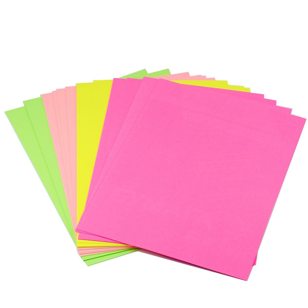 Бумага цветная для офиса А4, 100л., Неон "Mix", Alingar, 70г/м2, пленка т/у