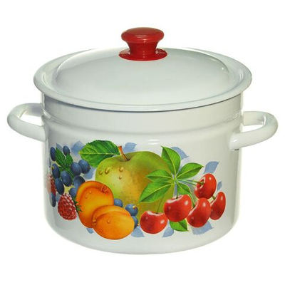 Кастрюля сталь, эмал, 6 л, с крыш, Керчь, 41804-182/6, в асс