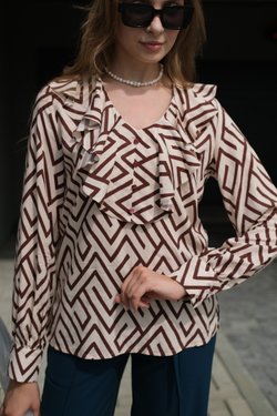 Блуза с геометрическим принтом из вискозы