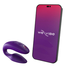 Вибромассажер We-Vibe "Sync NEW", для пар, водонепроницаемый, силиконовый, фиолетовый