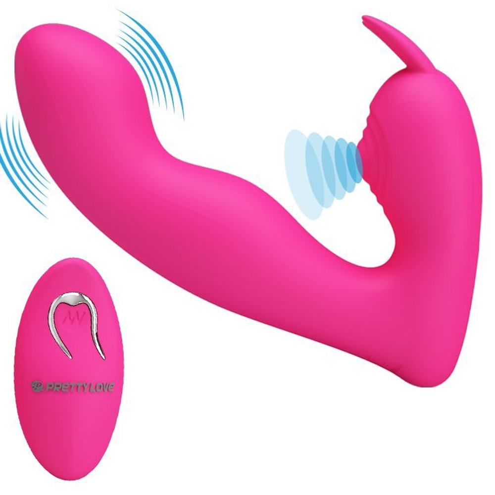 Розовый вибростимулятор с клиторальным отростком Josephine