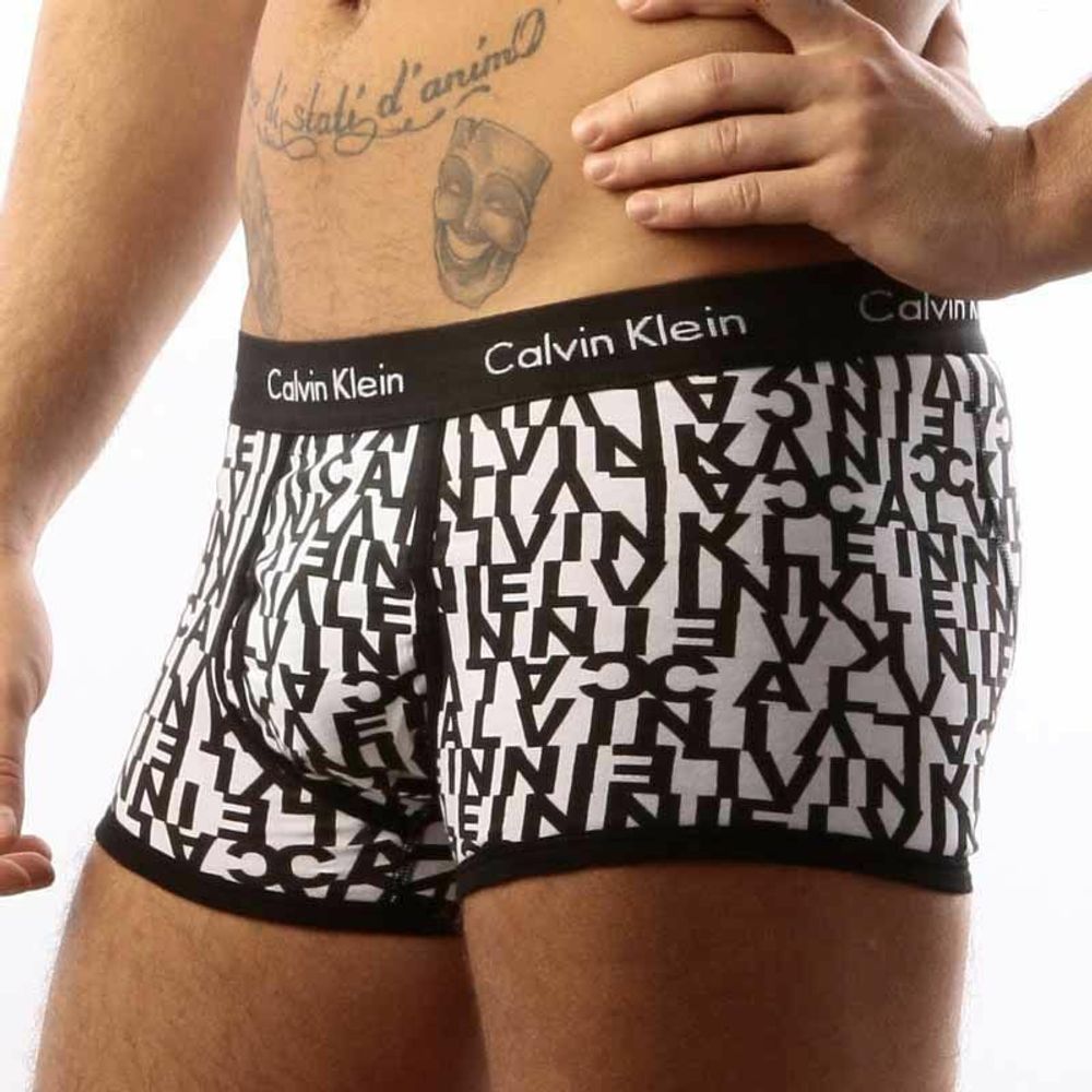 Мужские трусы хипсы Calvin Klein 365 print Color Letters Black