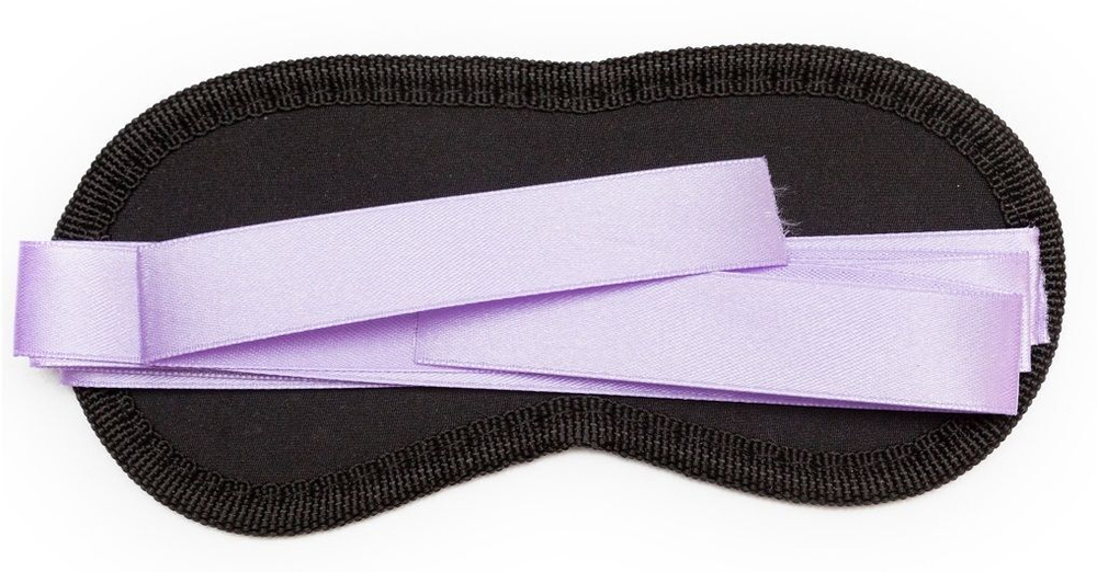Чёрная маска на глаза Purple&Black с фиолетовыми завязками