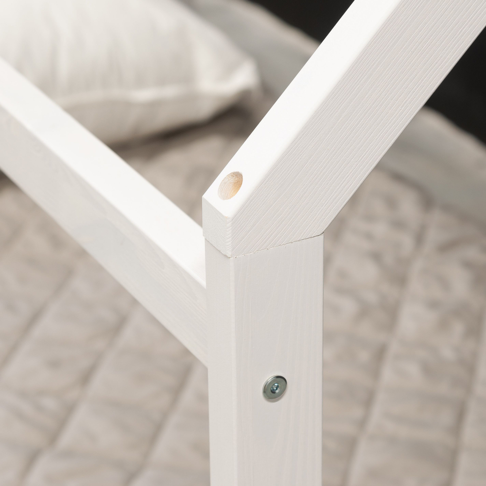 Кровать детская, 90х190, Кози, кровать домик, односпальная, из массива дерева, белый, Dipriz