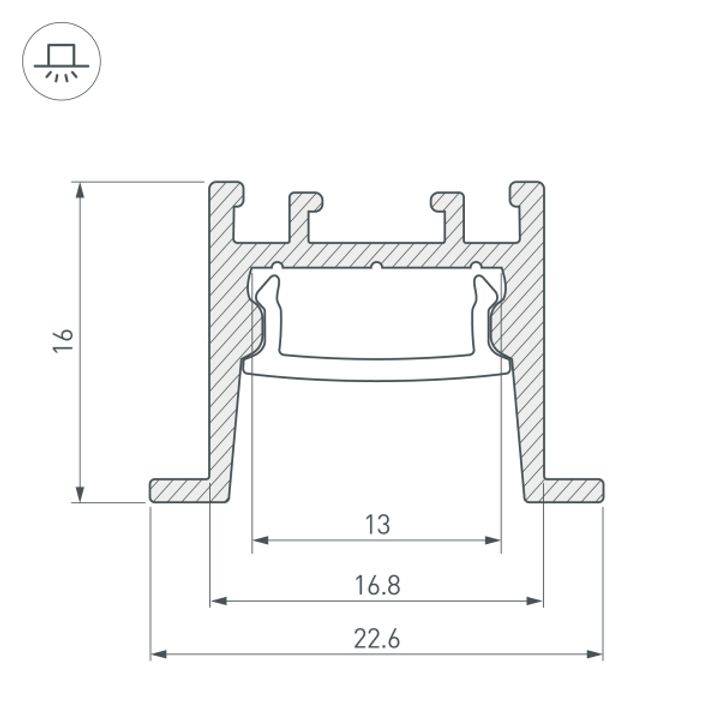 Профиль Arlight SL-Comfort-2316-F-2000 Anod Black 031769