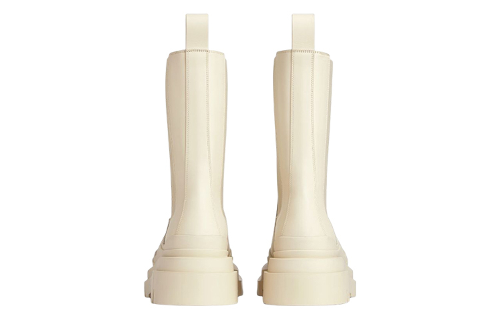 Bottega Veneta Tire Comfortable Short Chelsea Boots 5.5cm Men"s Beige