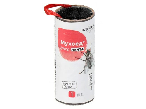 Лента липкая от мух Мухоед Супер Август (100шт/уп)