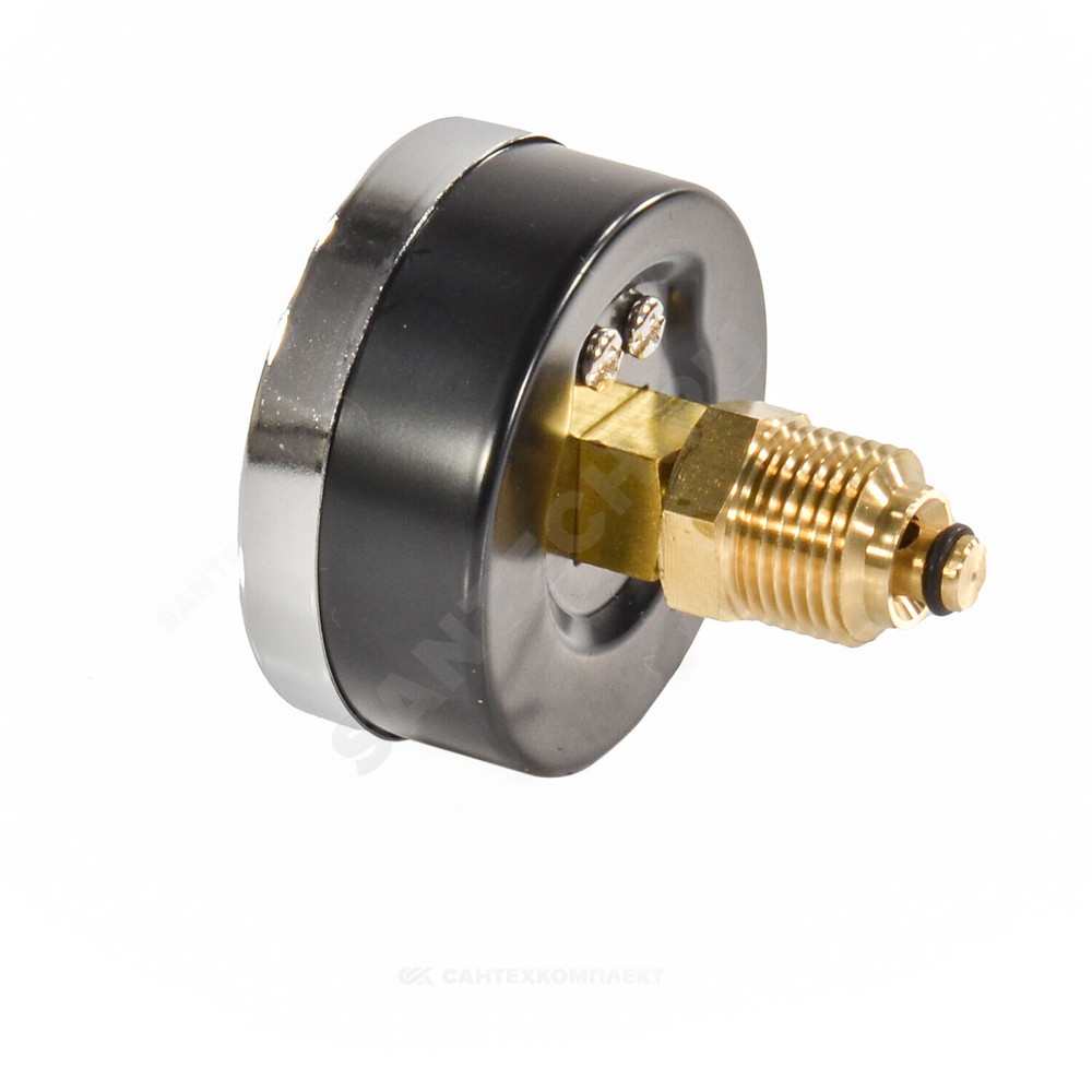 Термоманометр МД04 осевой Дк63 0-1,0 МПа G1/4" 120С с переходником на G1/2" ЭКОМЕРА МД04-63-G-1МПа-120-ОИ