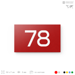 Табличка с номером 78 на дверь квартиры, для офиса, кабинета, аудитории, склада, красная 120х70 мм, Айдентика Технолоджи