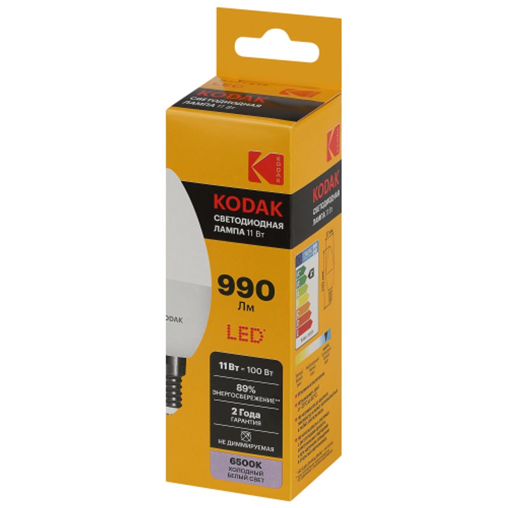 Лампочка светодиодная Kodak LED KODAK B35-11W-865-E14 E14 / Е14 11Вт свеча холодный дневной свет