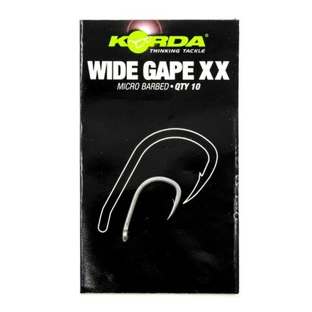 KORDA Крючок Wide Gape-XX №4 с бородкой 10шт