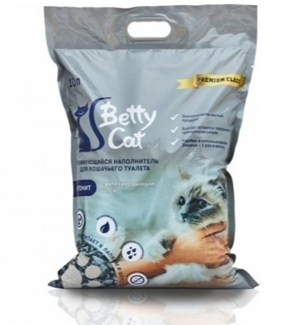 Наполнитель Betty Cat 10л Уголь Бентонитовый