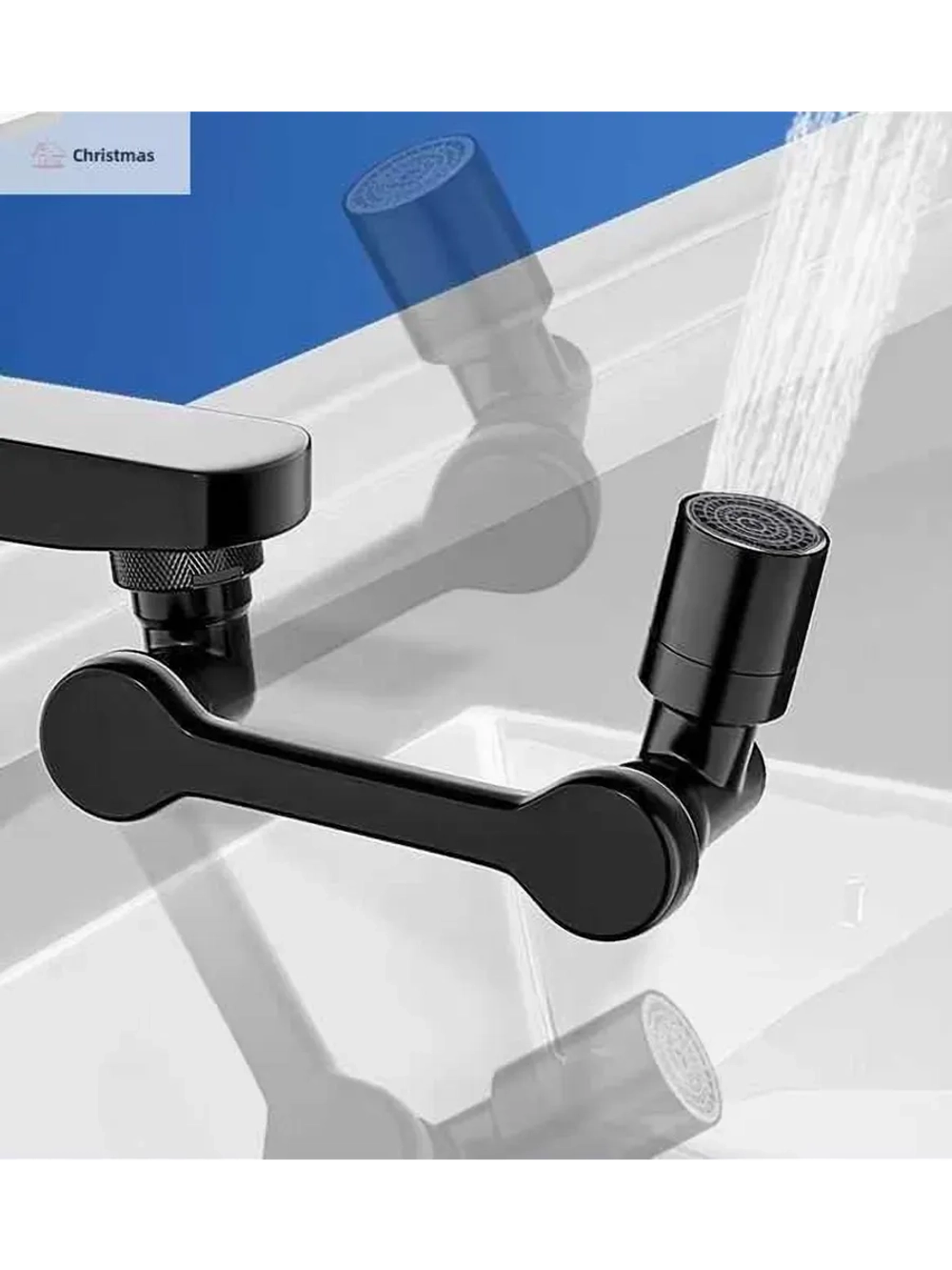 Насадка удлинитель поворотная - аэратор на кран: Черный