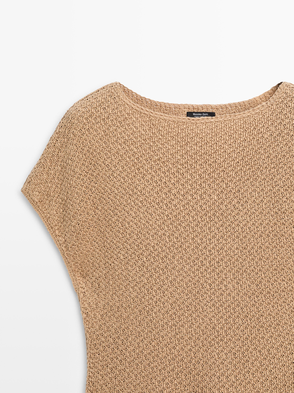 Massimo Dutti Топ из 100% льна с бахромой, жженый