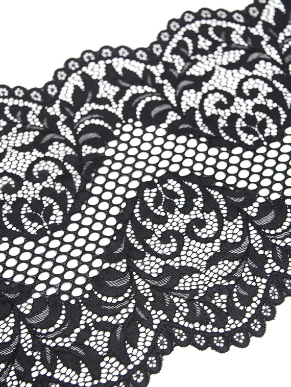 03-117 Кружево эластичное 22 см, черный 170