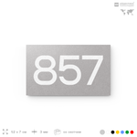 Номер на дверь 857, табличка на дверь для офиса, квартиры, кабинета, аудитории, склада, серая 120х70 мм, Айдентика Технолоджи