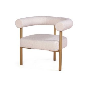 Кресло BIGGI, букле белый, опоры золото