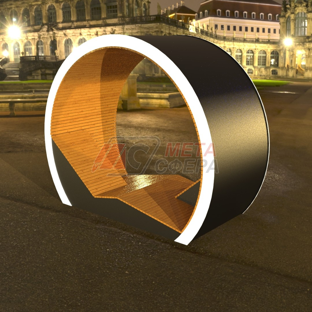 Беседка-лежак Кольцо с подсветкой