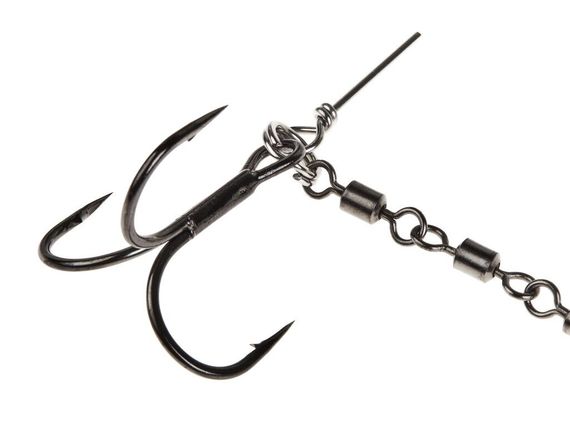 Остнаска стал. Lucky John STINGER POWER CHAIN 3,5+7,0cm, оснащ. тройниками №03/0+№2/0 1шт.