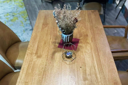 Стол RI010 Brass metal base & Light Grey Ash