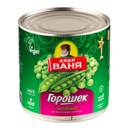 Горошек зеленый Дядя Ваня 400 гр