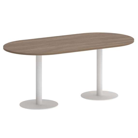 Onix Direct Стол овальный O.SPRG-3 Дуб Аризона/Металл Белый 1800*900*750
