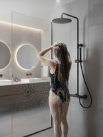 Душевая система с термостатом Raiber Premium, Graceful RPB-007, матовый черный