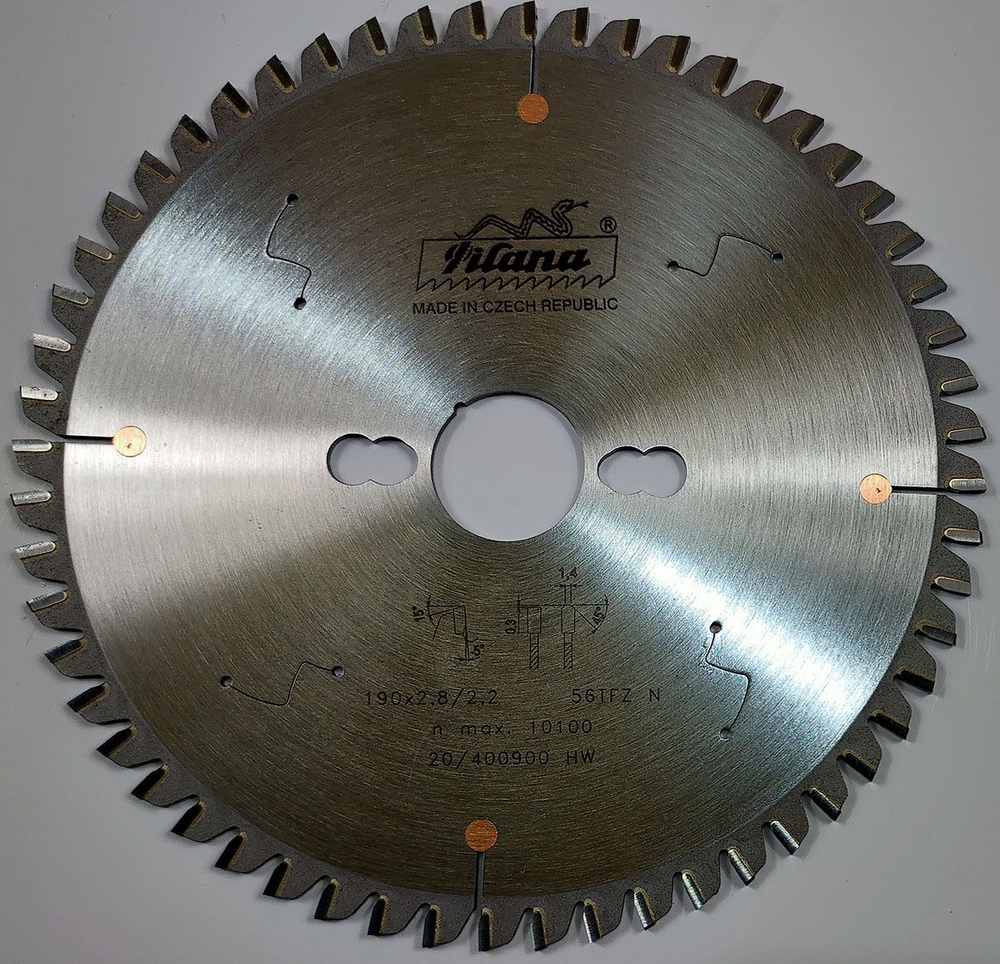 Пила дисковая TCT "Pilana" 190x2.8/2.2x30 z56 87-11 TFZ N